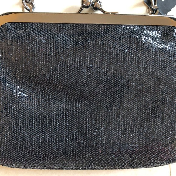 NEW - Express Snap Top Shimmer Black Evening Bag Glamcore Classic Y2K - Picture 4 of 12